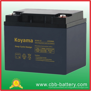 12V 40ah Deep Cycle AGM Batterie für Notbeleuchtung